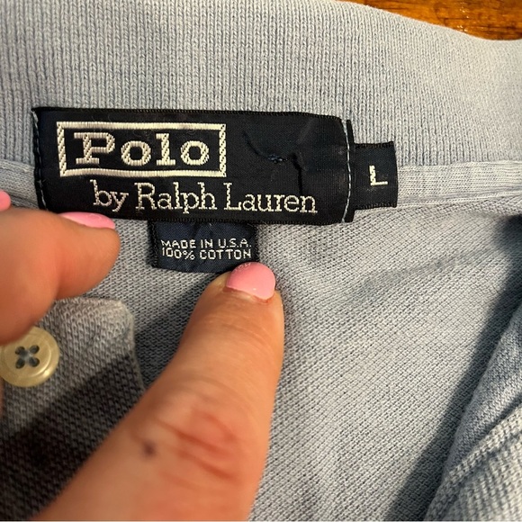Polo Ralph Lauren Men's Light Blue Polo Shirt size large 100% cotton - Picture 4 of 10
